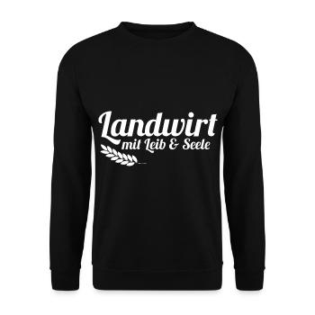Landwirt Spruch - Unisex Pullover - Schwarz - Vorne - Alina (178cm) & Michal (187cm)