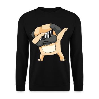 Dabbing Dab Pug Dogs - Unisex Sweatshirt - black - Front - Alina (178cm) & Michal (187cm)