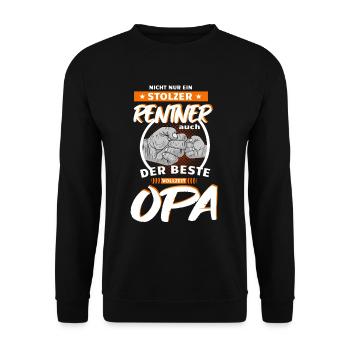 Rentner vollzeit Opa Geschenkidee - Unisex Pullover - Schwarz - Vorne - Alina (178cm) & Michal (187cm)