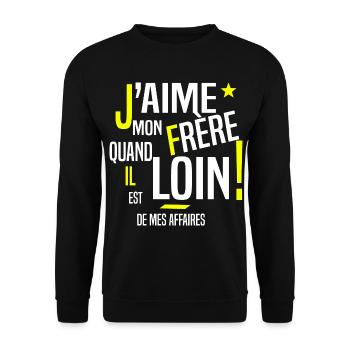 Frère et sœur cadeau frangin humour - Sweat-shirt Unisexe - noir - Devant - Alina (178cm) & Michal (187cm)