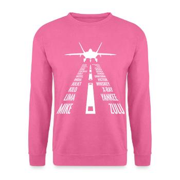 Flying F-22 Raptor Pilot Alphabet Phonétique La - Sweat-shirt Unisexe - rose - Devant