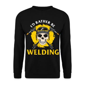 Soudage Soudeur - I’D Rather Be Welding - Sweat-shirt Unisexe - noir - Devant - Alina (178cm) & Michal (187cm)