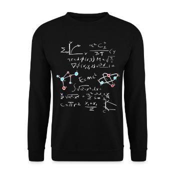 Physics Math Formula with Atoms and Molecules - Unisex Sweatshirt - black - Front - Alina (178cm) & Michal (187cm)