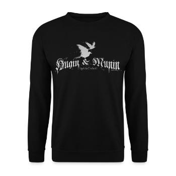 Hugin Munin Mythologie Wikinger Odin Thor Sleipnir - Unisex Pullover - Schwarz - Vorne - Alina (178cm) & Michal (187cm)