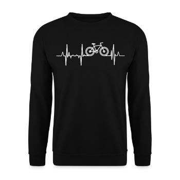 Fahrrad Herzschlag - Unisex Pullover - Schwarz - Vorne - Alina (178cm) & Michal (187cm)
