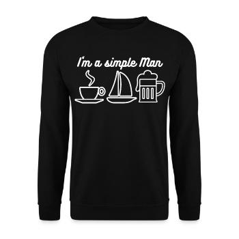 Je suis un homme simple pour les capitaines de marins qui naviguent en disant - Sweat-shirt Unisexe - noir - Devant - Alina (178cm) & Michal (187cm)