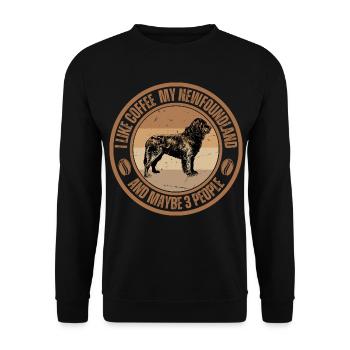 Café rétro-chien de Terre-Neuve - Sweat-shirt Unisexe - noir - Devant - Alina (178cm) & Michal (187cm)
