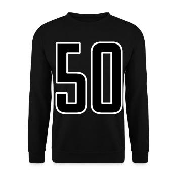 50 ans 50s idée cadeau anniversaire - Sweat-shirt Unisexe - noir - Devant - Alina (178cm) & Michal (187cm)