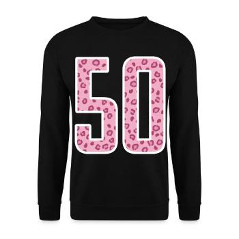 50 ans 50s idée cadeau anniversaire - Sweat-shirt Unisexe - noir - Devant - Alina (178cm) & Michal (187cm)