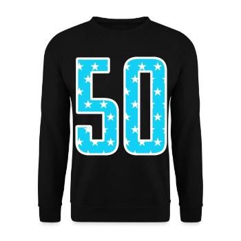 50 ans 50s idée cadeau - Sweat-shirt Unisexe - noir - Devant - Alina (178cm) & Michal (187cm)