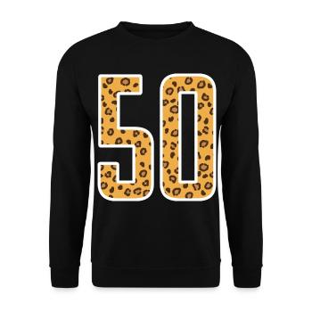 50 ans 50s idée cadeau - Sweat-shirt Unisexe - noir - Devant - Alina (178cm) & Michal (187cm)