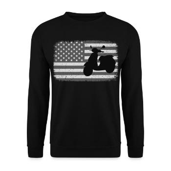 Drapeau américain Scooter Rider Scootering Moto - Sweat-shirt Unisexe - noir - Devant - Alina (178cm) & Michal (187cm)