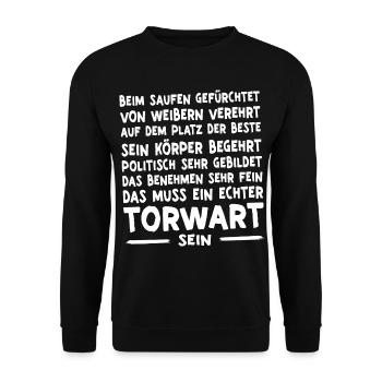 Fußballspieler Geschenk Fußball Fan Fußballer - Unisex Pullover - Schwarz - Vorne - Alina (178cm) & Michal (187cm)