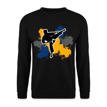 Karate Free Time Gift Karateka - Unisex Sweatshirt - black - Front - Alina (178cm) & Michal (187cm)