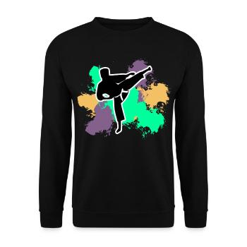 Karate Kampfsport - Unisex Pullover - Schwarz - Vorne - Alina (178cm) & Michal (187cm)