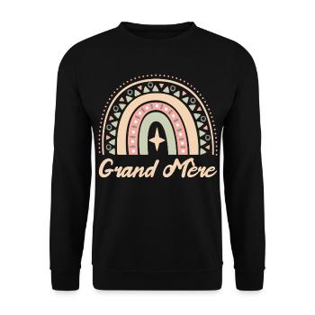 Cadeau Grand mère. Boho Rainbow Grand mère. - Sweat-shirt Unisexe - noir - Devant - Alina (178cm) & Michal (187cm)
