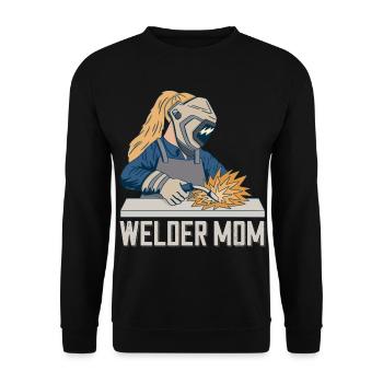 Welder Mama for welders and - Unisex Sweatshirt - black - Front - Alina (178cm) & Michal (187cm)