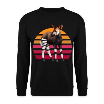 Süßes Okapi - Unisex Pullover - Schwarz - Vorne - Alina (178cm) & Michal (187cm)
