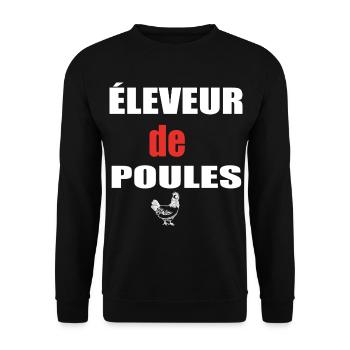 Éleveur De Poules Meilleur Fermier Humour - Sweat-shirt Unisexe - noir - Devant - Alina (178cm) & Michal (187cm)
