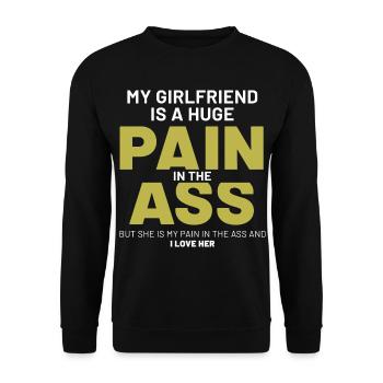 My Girlfriend Is A Huge Pain - Girlfriend Funny Gi - Unisex Sweatshirt - black - Front - Alina (178cm) & Michal (187cm)