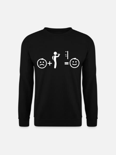 Playing darts makes me happy - Unisex Sweatshirt - black