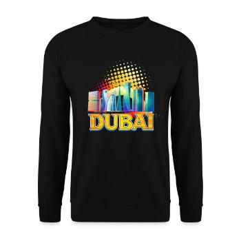 Dubaï Skyline Summer Sun Palm Beach Mer - Sweat-shirt Unisexe - noir - Devant - Alina (178cm) & Michal (187cm)