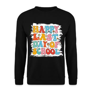 Bleached Happy Last Day Of School Teacher Student - Unisex Sweatshirt - black - Front - Alina (178cm) & Michal (187cm)