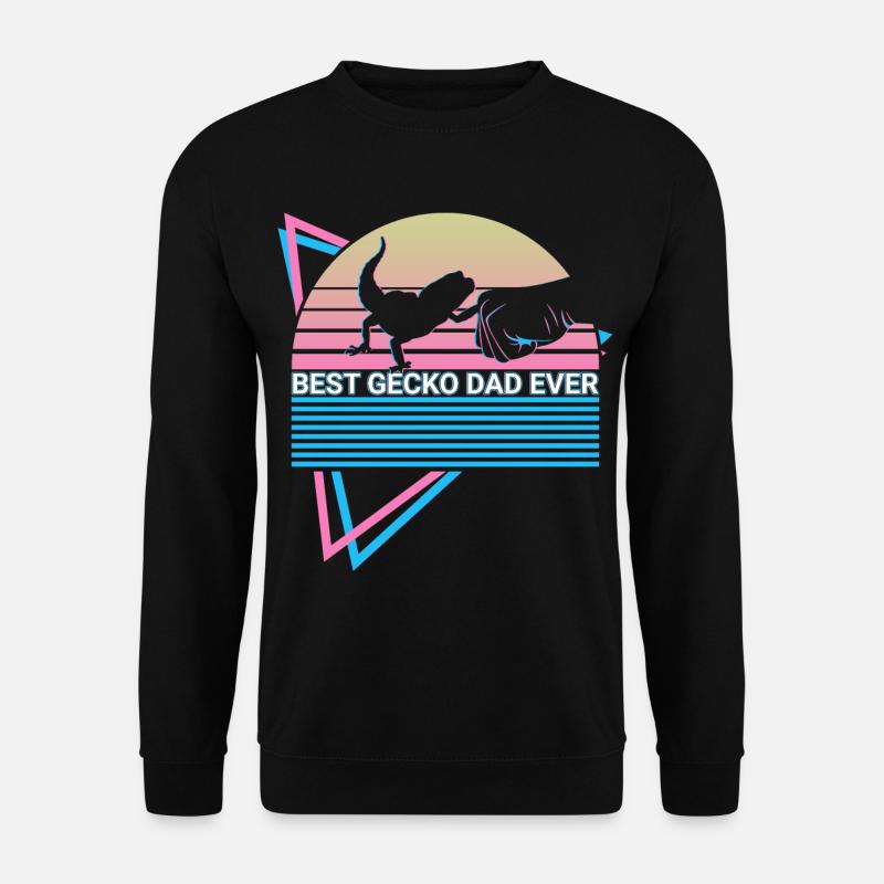 Leopard Gecko Papa Retro - Unisex Sweatshirt - black