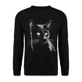 Black Cat Bombay Cat Outfit pour - Sweat-shirt Unisexe - noir - Devant - Alina (178cm) & Michal (187cm)