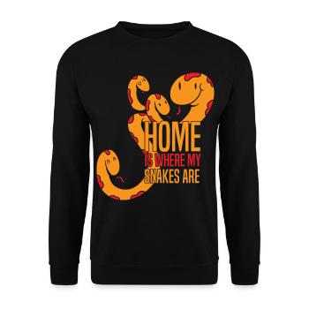 Schlangen Liebhaber | Haustiere Reptil Geschenke - Unisex Pullover - Schwarz - Vorne - Alina (178cm) & Michal (187cm)
