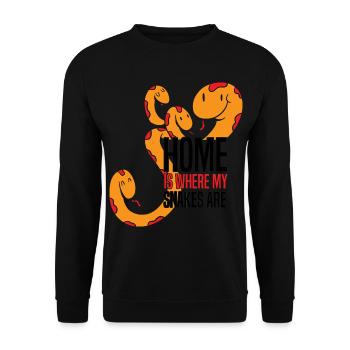 Schlangen Liebhaber | Haustiere Reptil Geschenke - Unisex Pullover - Schwarz - Vorne - Alina (178cm) & Michal (187cm)