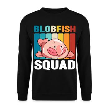 Blobfisch | Fische Aquaristik Blobfische Geschenke - Unisex Pullover - Schwarz - Vorne - Alina (178cm) & Michal (187cm)