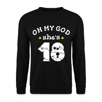 Oh mon dieu, elle a 18 ans - Sweat-shirt Unisexe - noir - Devant - Alina (178cm) & Michal (187cm)