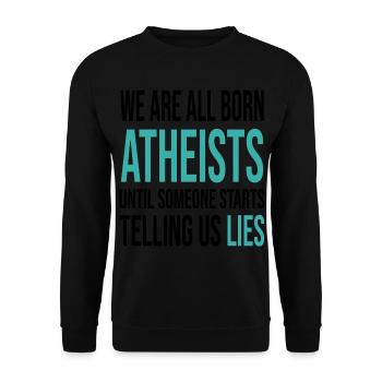 Atheismus Wissenschaft - Unisex Pullover - Schwarz - Vorne - Alina (178cm) & Michal (187cm)