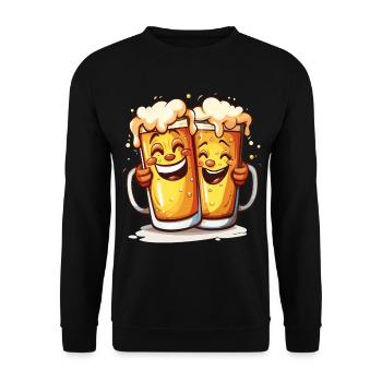 Beer Funny Beer Mugs Laughing Drinking Alcohol Humor - Unisex Sweatshirt - black - Front - Alina (178cm) & Michal (187cm)