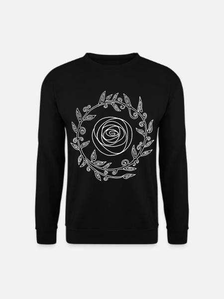 Fleur couronnée blanche - Sweat-shirt Unisexe - noir