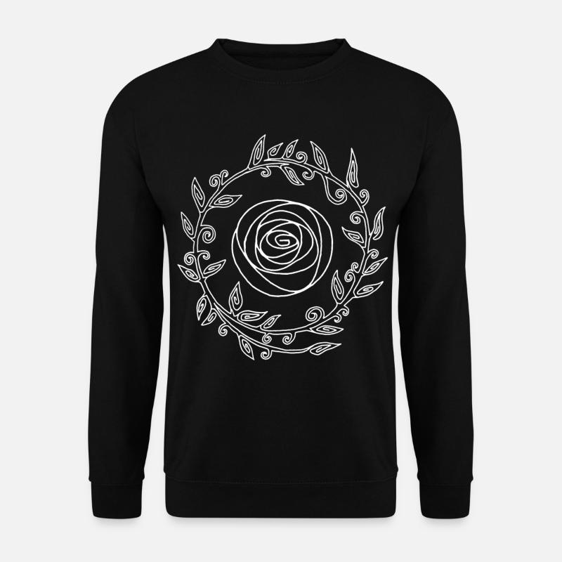 White crowned flower - Unisex Sweatshirt - black