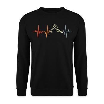 Vintage Yogini Heart Line - Unisex Sweatshirt - black - Front - Alina (178cm) & Michal (187cm)