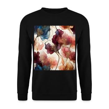 Ethereal Dreamy Blooming Petals / Nature's Floral - Unisex Sweatshirt - black - Front - Alina (178cm) & Michal (187cm)