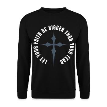 Spiritual motive for courage and strength Faith - Unisex Sweatshirt - black - Front - Alina (178cm) & Michal (187cm)