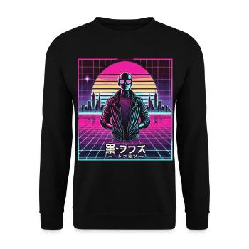 Cyber 01 - Unisex Pullover - Schwarz - Vorne - Alina (178cm) & Michal (187cm)