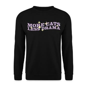 More cats, less drama - Unisex Sweatshirt - black - Front - Alina (178cm) & Michal (187cm)