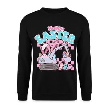 Happy Easter - Unisex Pullover - Schwarz - Vorne - Alina (178cm) & Michal (187cm)