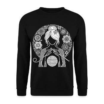 Design élégant au crochet – créatif et cool - Sweat-shirt Unisexe - noir - Devant - Alina (178cm) & Michal (187cm)
