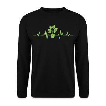 Gärtner herzschlag garten gärtnerei gartenarbeit - Unisex Pullover - Schwarz - Vorne - Alina (178cm) & Michal (187cm)