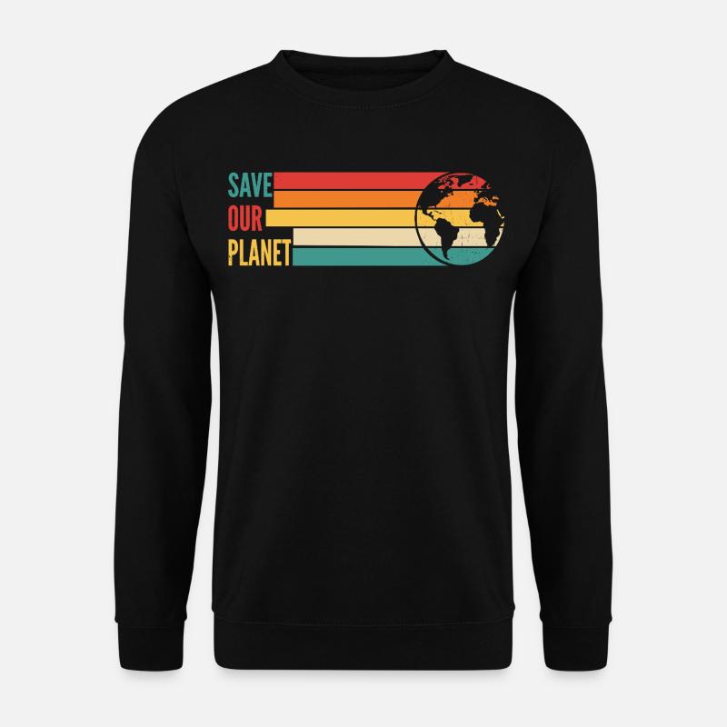 Save Our Planet Shirt Retro Environment - Unisex Sweatshirt - black