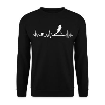 Battement de cœur au hockey pour femmes et filles - Sweat-shirt Unisexe - noir - Devant - Alina (178cm) & Michal (187cm)