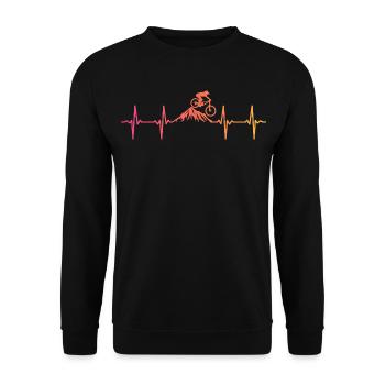 Mountainbike Heartbeat Sunset Mountainbike - Unisex Pullover - Schwarz - Vorne - Alina (178cm) & Michal (187cm)