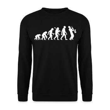 Saxophonist Evolution - Saxophone Jazz Musicians - Unisex Sweatshirt - black - Front - Alina (178cm) & Michal (187cm)