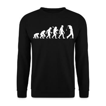 Golf Evolution for Men and Boys Retro Golfers - Unisex Sweatshirt - black - Front - Alina (178cm) & Michal (187cm)